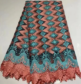 

guipure lace fabric african french lace with stone african lace fabric 2019 high quality 5yards nigerian lace fabrics WD-C11