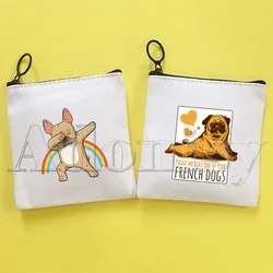 French Bulldog Korean Version Simple Coin Purse Coin Purse Female Student Canvas Cute Key Bag Mini Clutch Small Purse