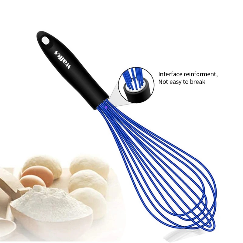 Silicone Whisk,Professional Whisks for Cooking Non Scratch,Stainless Steel  & Sil