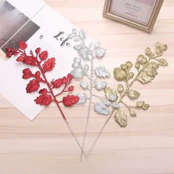 2PC Christmas ornaments 21CM flower grass hollow discharge fake flower leaf Christmas decoration Xmas Tree Hanging Pendant NEW