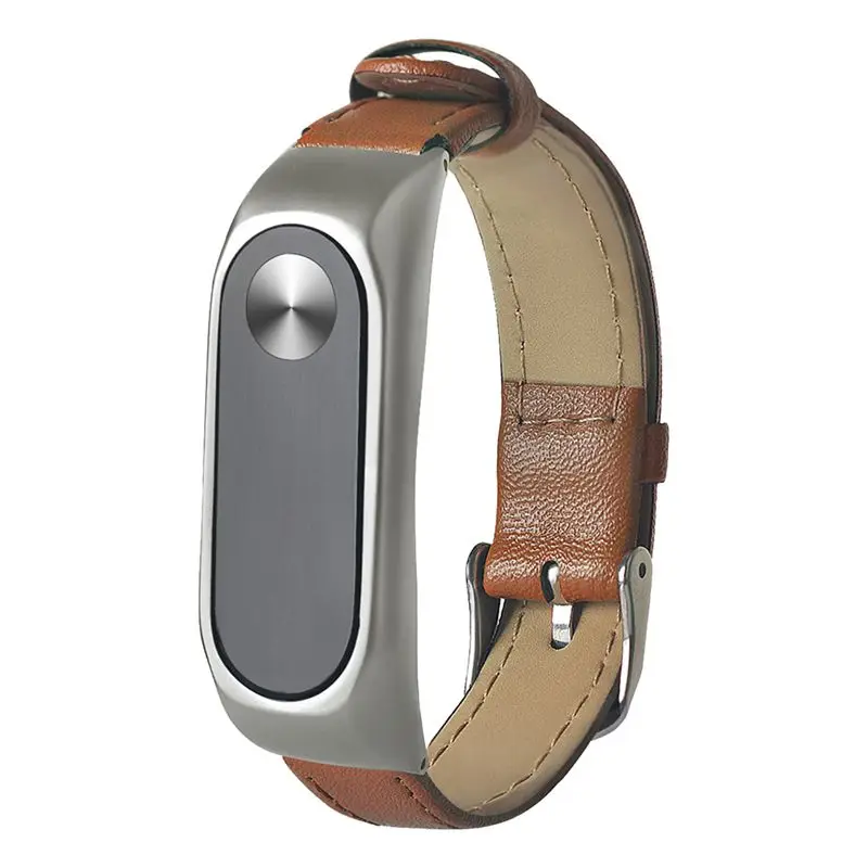 FFYY-сменный кожаный ремешок на запястье плюс для Xiaomi Mi Band 2 металлический чехол