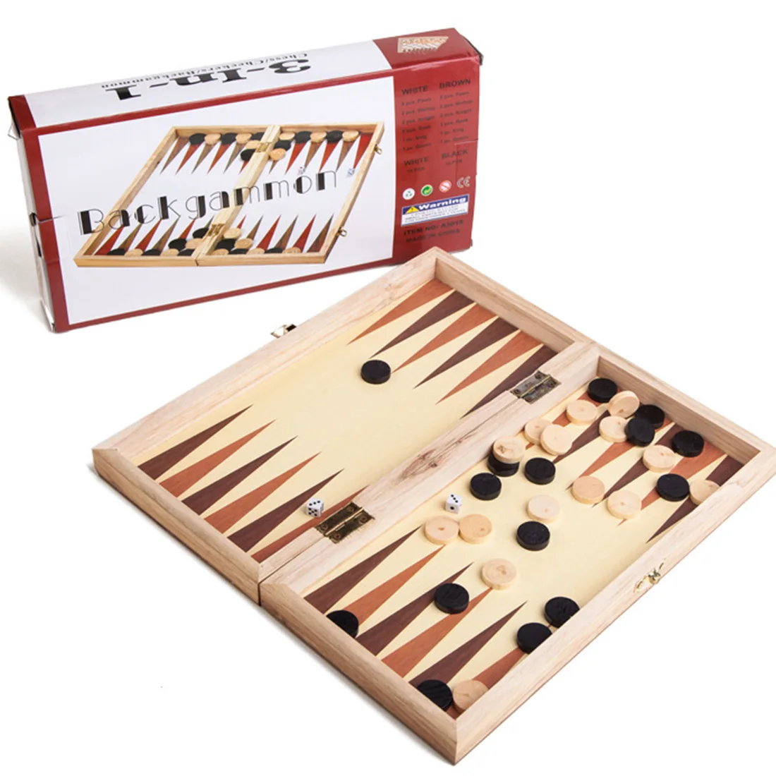 

30 x 30cm 2 In 1 Wooden Folding Chess Set Chess Backgammon Set Entertainment Chessboard Games Classic Toy