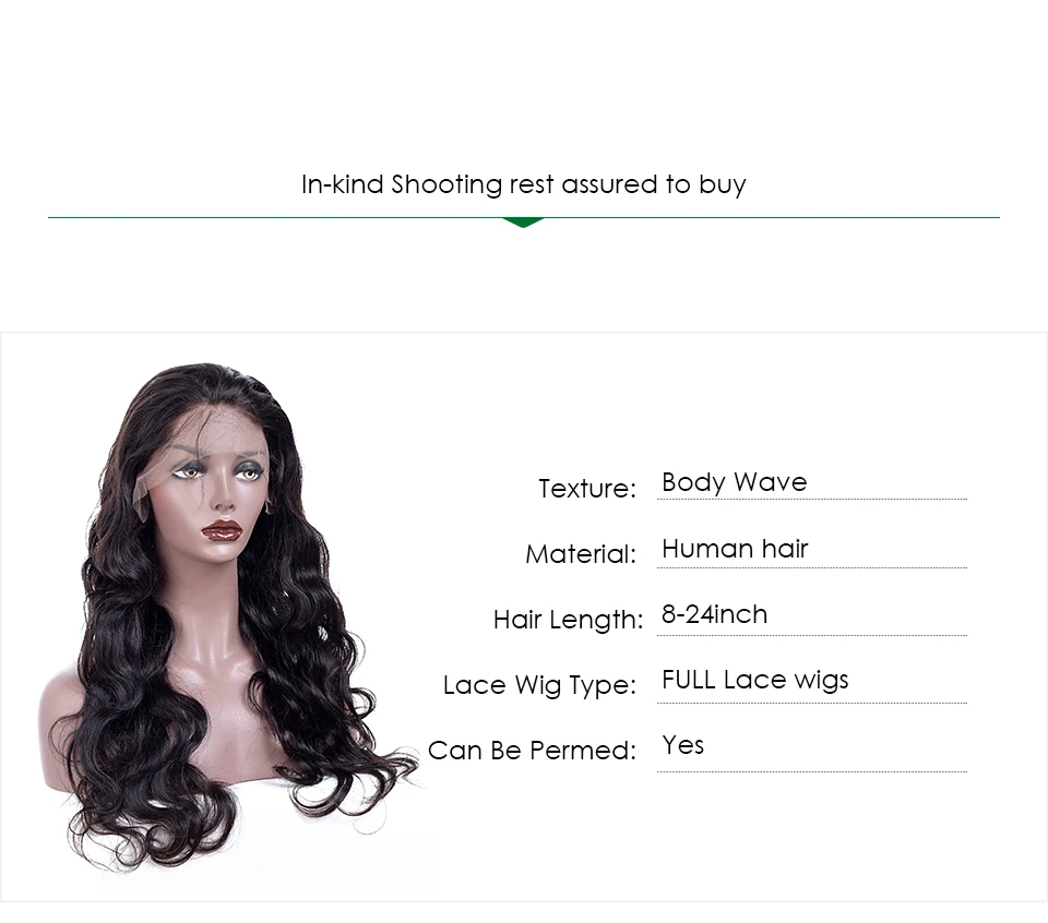 Aircabin Indian Full Lace Human Hair Wigs Body Wave Pre-Plucked 130% Density Remy Hair Wigs With Baby Hair Bleached Knots