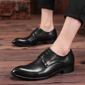 

Suit Shoes Classic Evening Dress Elevator Shoes For Men Italian Brand Wedding Dress Office Shoes Men Formal Plus Short Plush