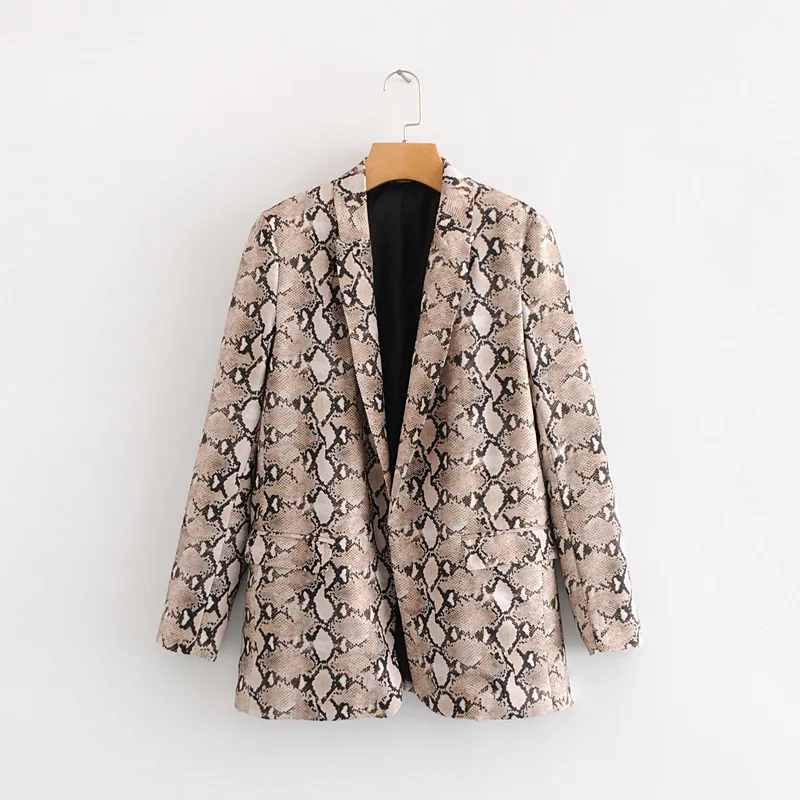 

2019 Spring New Style Western Style Snakeskin Printed One-Button-Style Suit Jacket