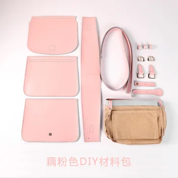 

Leather Craft Handmade Diy Material Bag Leather Handbags Literature and Leisure New Single Shoulder Diagonal Brand Saddle Bag