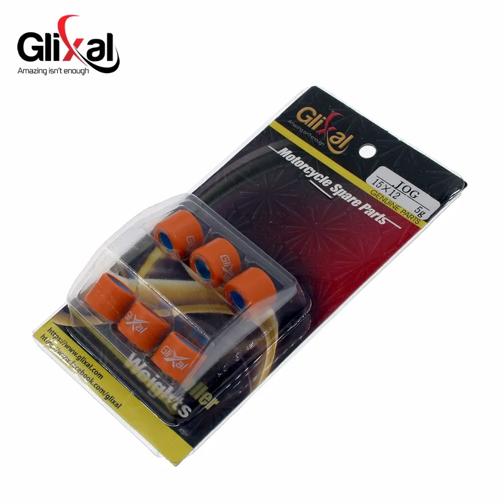 Фото Высокопроизводительный гоночный ролик вариатора Glixal 15x12 мм, набор весов 1PE40QMB Minarelli Jog 50cc 2-тактный двигатель для скутера (4g-10g) №1