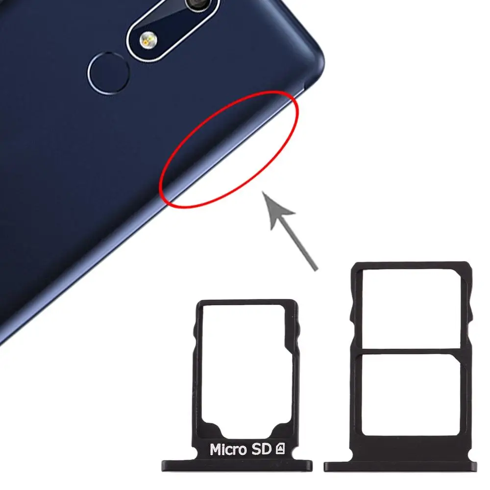 Лоток для sim карт + лоток памяти Micro SD Nokia 5 1 TA 1075|Адаптеры SIM карт| |