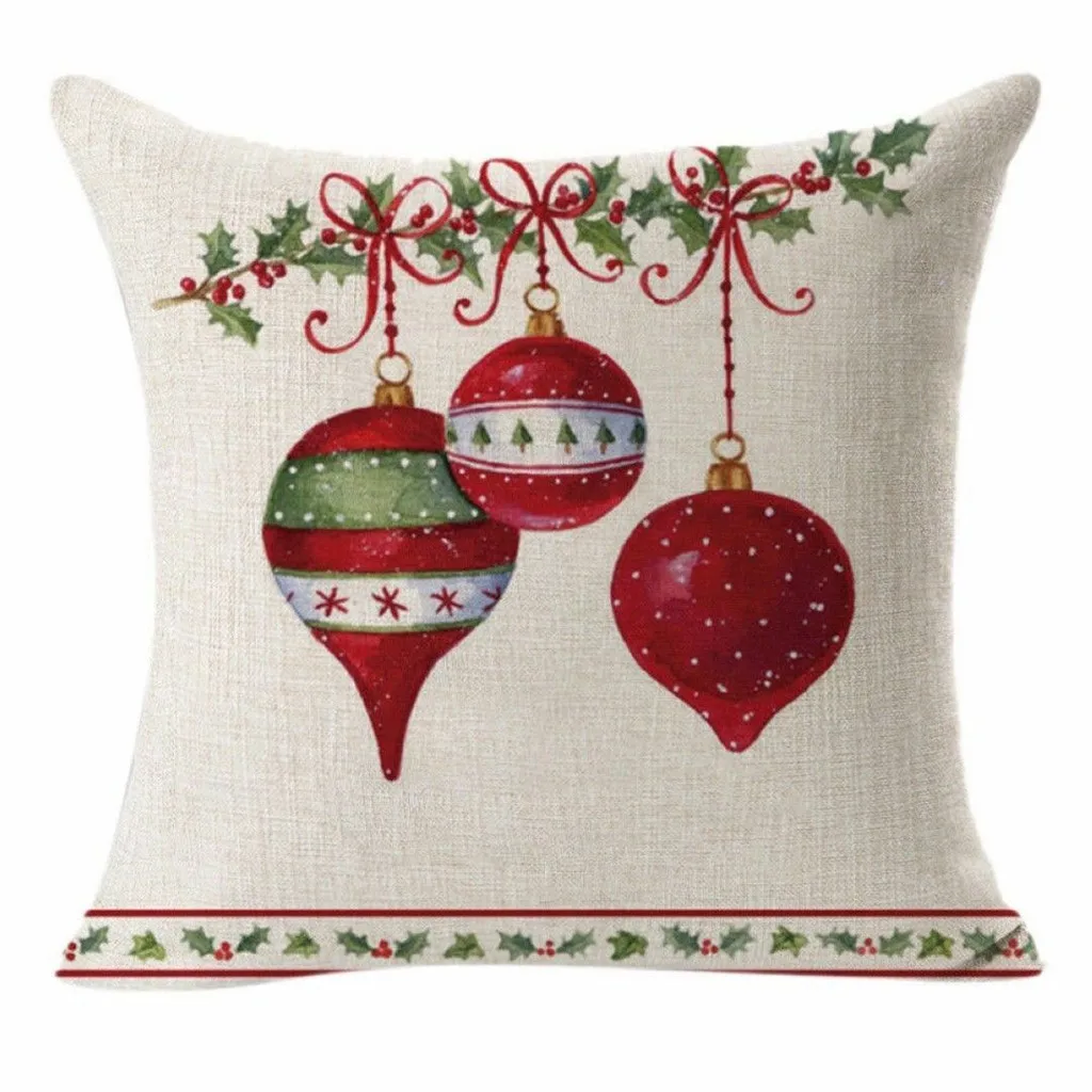 Рождественский чехол для подушки с изображением Санта Клауса, хлопковый льняной чехол для дивана и автомобиля, декоративная наволочка для дома, декоративный льняной чехол для подушки - Цвет: M