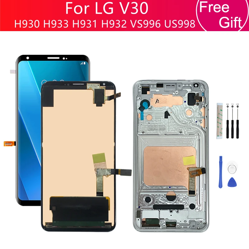 Замена экрана для LG V30 LCD H930 кодирующий преобразователь сенсорного в сборе дюйма