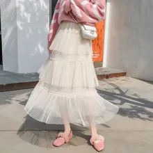 Сетчатые юбки трапециевидной формы с вуалью; Новинка года; юбка Joker fairy; Многослойная длинная юбка