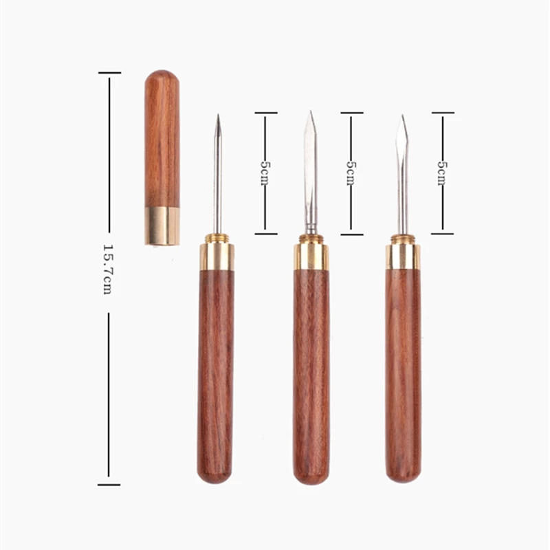 Tea Cutter Tea Needle Set Tea Making Tools 1pc trumpet ebony ChaZhen dao pu 'er tea Sandalwood Tea Knife Needle Pick With Wood Handle Puer Tea Tools Cone Needle