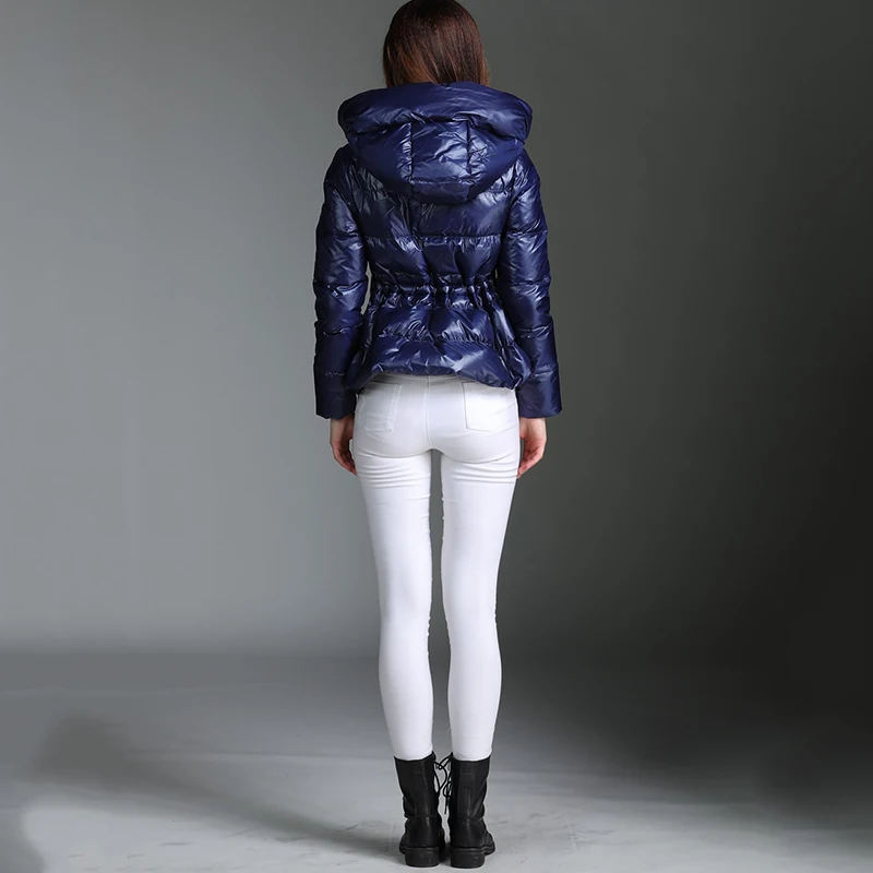 

Superior Winter Quality New Fashion Zipper Hooded Long sleeve Warm Down Jackets Loose Female White Duck Down Down Jacket C 669