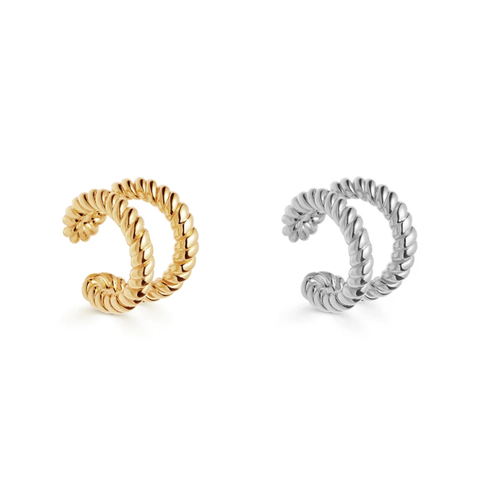 2pcs style 19 Новинка, модные жемчужные серьги-каффы в богемном стиле, штабелируемые С-образные Чешские стразы, маленькие серьги-клипсы для женщин, свадебные ювелирные изделия - Окраска металла: 2pcs style 19