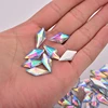 JUNAO 40pcs 10*22mm Crystal AB Flatback Rhinestone Resin Crystal Applique Rhombus Fancy Strass Non Sewn Stones Dress Crafts ► Photo 2/6