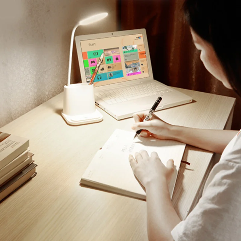 

LED Night Light Eye-Caring Table Lamp Desk Lamp with USB Charging Port Home Bedroom PAK55