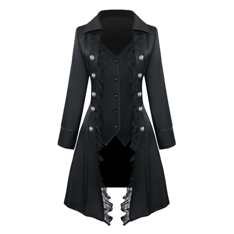 astounding  Women vintage jacket Long Sleeve Three-Breasted Jacket Steampunk retro Irregular female Coat party