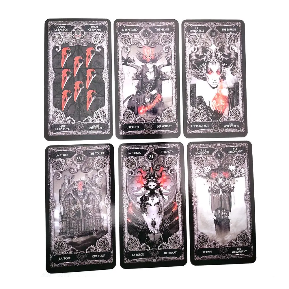 78pcs/set Dark Tarot Card Deck Mysterious Divination Personal Board Game