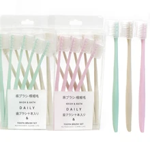 10 шт./партия зубная щетка с мягкой щетиной и маленькой головкой, зубные щетки для взрослых, портативная, для путешествий, Экологически чистая щетка, уход за зубами, гигиена полости рта