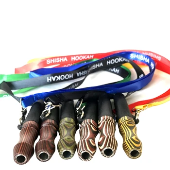 

Reusable Hookah Mouthpiece with Hang Rope Strap Shisha Mouth Tips Silicone Wooden Chicha Narguile Water Pipe Mouthpieces