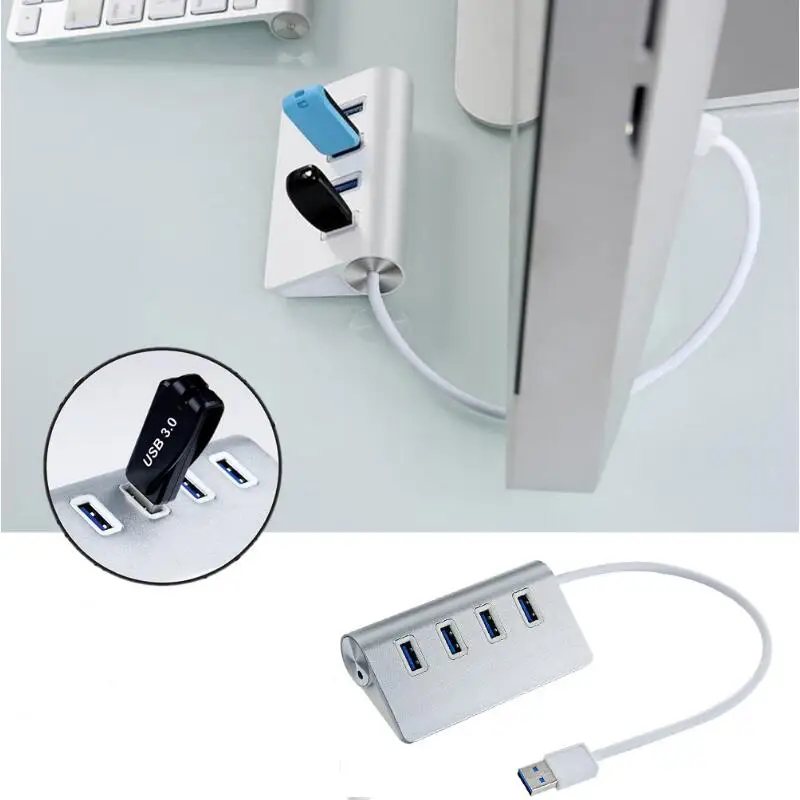100 шт./лот BRSUANG USB разветвитель хорошее качество высокоскоростной 5 Гбит/с 4 порта USB 3,0 концентратор для Apple Lenove планшет портативный ноутбук и т. Д