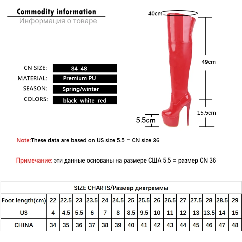 Women High Heel Thigh High Boots Platform Winter Shoes