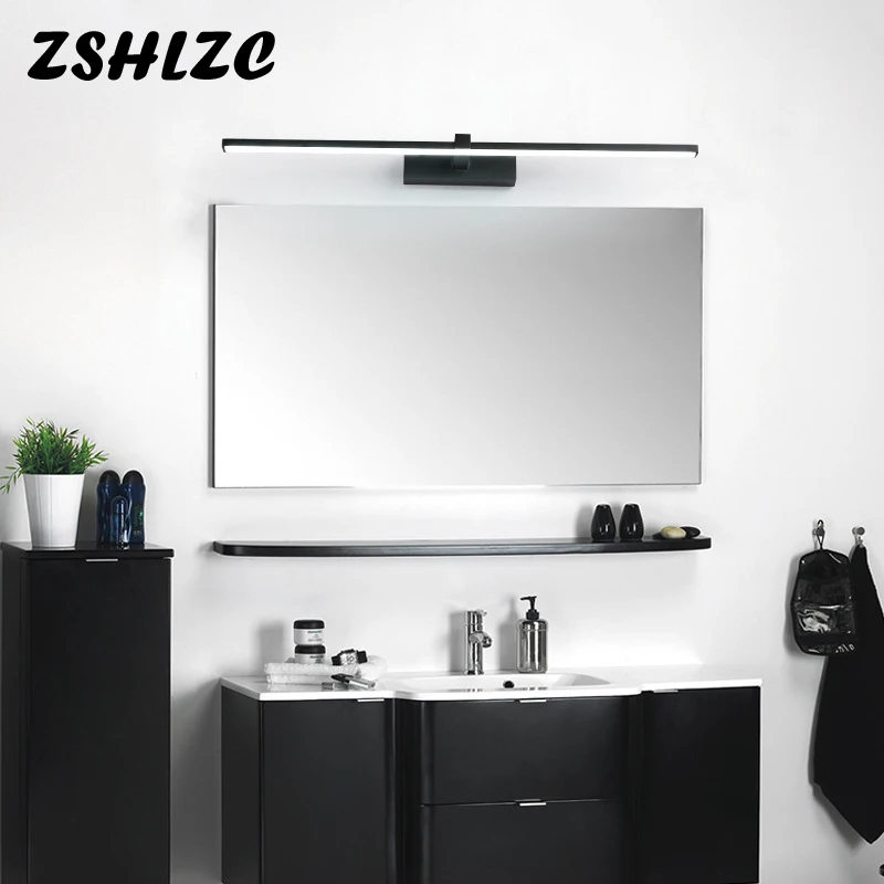 Modern Led Wall Lamp 120 100 80cm Mirror Light Wall Mounted Wall Light Fixture Bathroom Mirror Light Sconce Lamp Black White 6