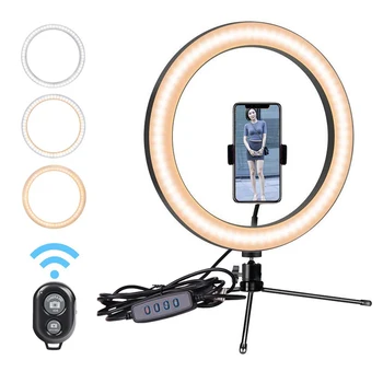 

10" LED Selfie Ring Light With Tripod Stand For Mobile Phone Ring Lamp Ringlight With Phone Holder for YouTube Video Photography