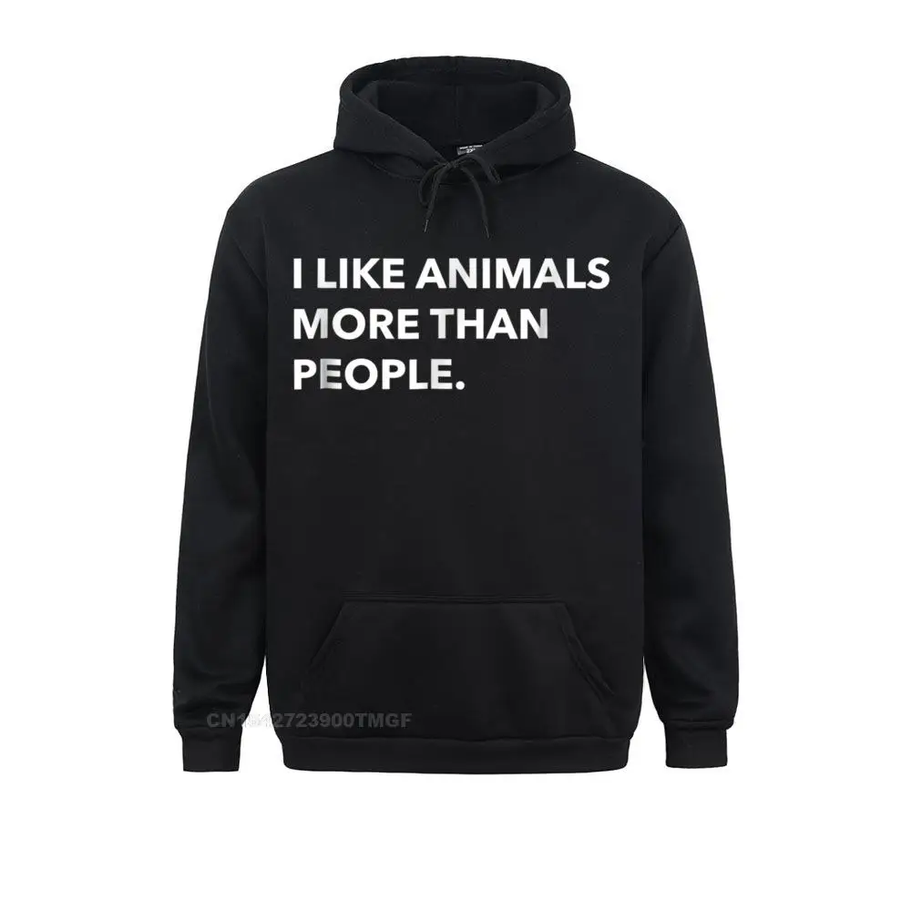 I like animals more than people funny tshirt__20857 Sweatshirts Funny Long Sleeve Print  Student Hoodies Hoods Summer Fall I like animals more than people funny tshirt__20857black