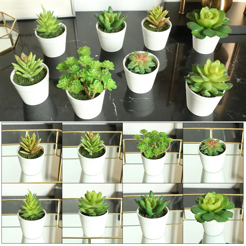 Artificial Green Plants Faux Succulent Cactus Aloe Home Garden DIY Decoration