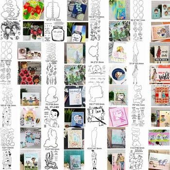 

Baby Boy And Girl Animals Rabbit Flower Words Ocean Strawberry Metal Cutting Dies Combine Match Clear Silicone Stamps Make Cards