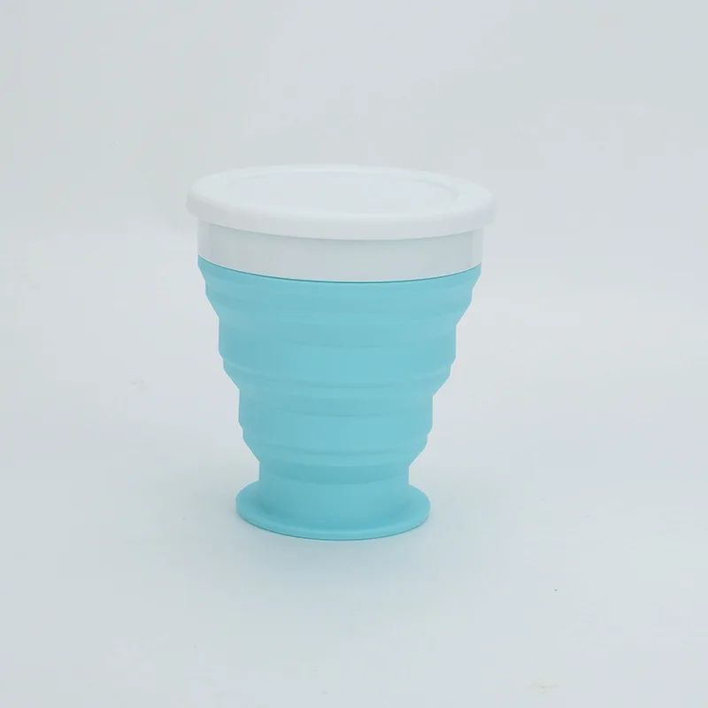 Water-cup-Blue Силиконовый материал Ланч-бокс Для Путешествий, Походов, офиса, школы, пикника, портативный складной контейнер для еды со столовыми приборами, герметичная коробка для бенто - Цвет: Water-cup-Blue