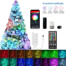 5/10m led string luz fio de cobre luz de fadas guirlanda rgb usb wifi bluetooth controle remoto casa natal decoração da festa de casamento