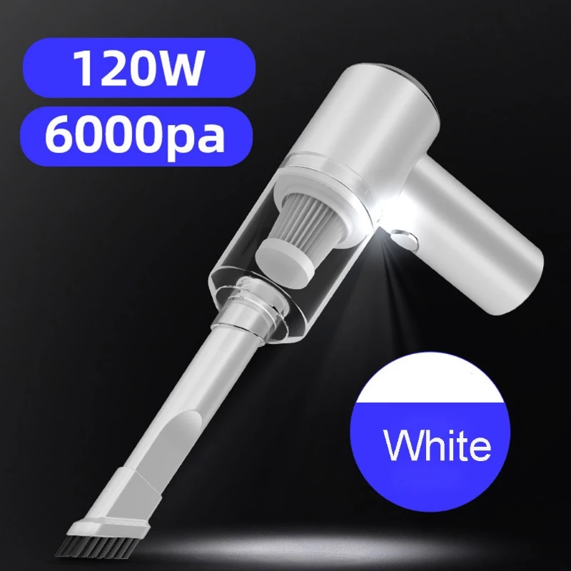 

USB Rechargeable Cordless 6000Pa 120W Portable Handheld Powerful Wireless Car Vacuum Cleaner for SUV Truck Home Office Pet 19QE