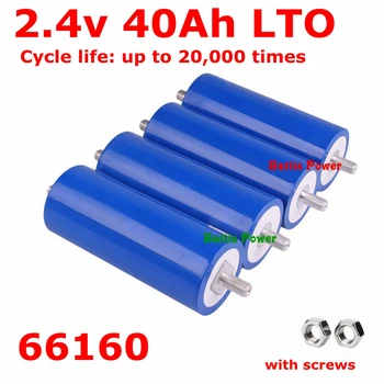 

30pcs Lithium titanate battery 2.4V 40AH LTO 66160 15C 600A for DIY 24V 48V motorcycle Cleaning machine AGV Solar energy EV