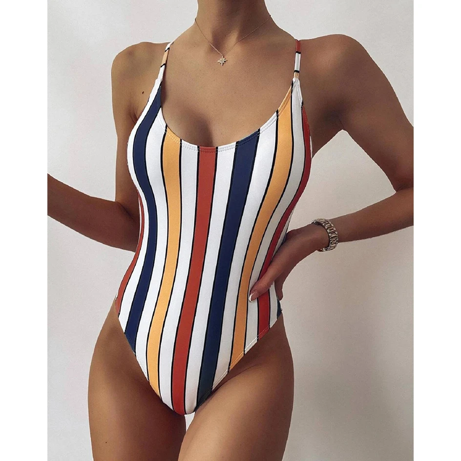 Цельный купальник женский купальник 2021 сексуальный полосатый купальный костюм женский бикини купальный костюм для пляжа Монокини женские купальники|Комбинезоны| | АлиЭкспресс