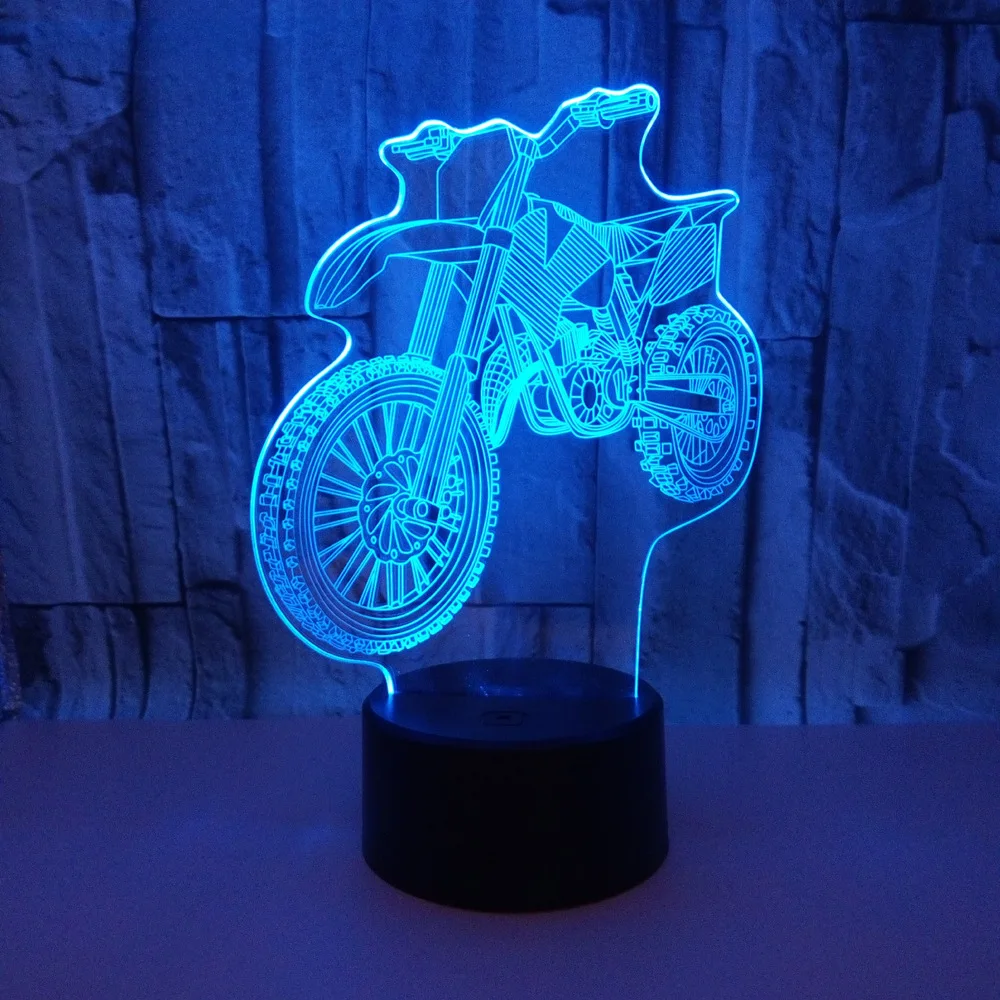 

Nice 3d Lamp 7 Color Motorcycle Led Night Lamps For Kids Touch Led Usb Table Lampara Lampe Baby Sleeping Nightlight