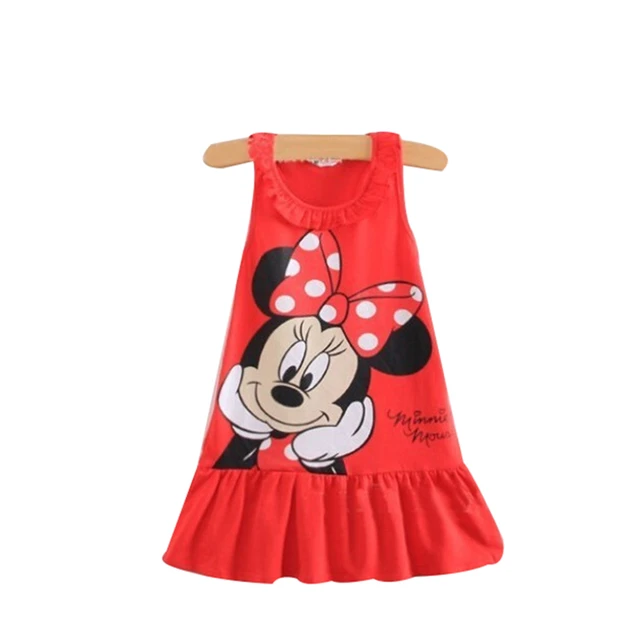 2022 enfants vêtements filles été Disney point imprimer tenue décontractée  quotidien bébé filles jolies robes pour enfants 2-12 ans 