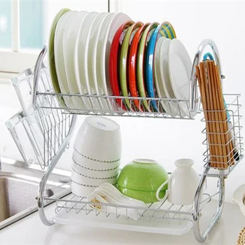 

Kitchen Storage Racks Stainless Steel Kitchen Dish Cup Drying Rack Drainer Dryer Tray Holder Organizer Draining Rack Holder