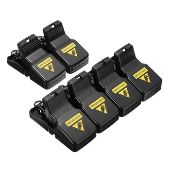 

Black Plastic Mouse Traps Metal Spring Rodent Snap Rat Traps Catcher Mouse Busters Set Outdoor Garden Pest Control Products 6pcs