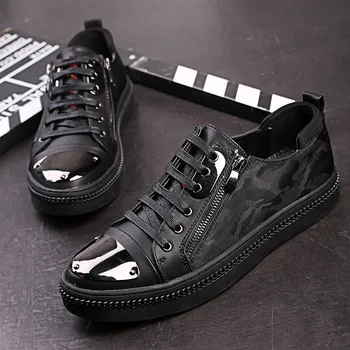 

2019 Brand Sneakers Genuine Leather Men Casual Shoes Slip on Breathable Soft Autumn Flats Shoes Simple Style Fashion X15-45