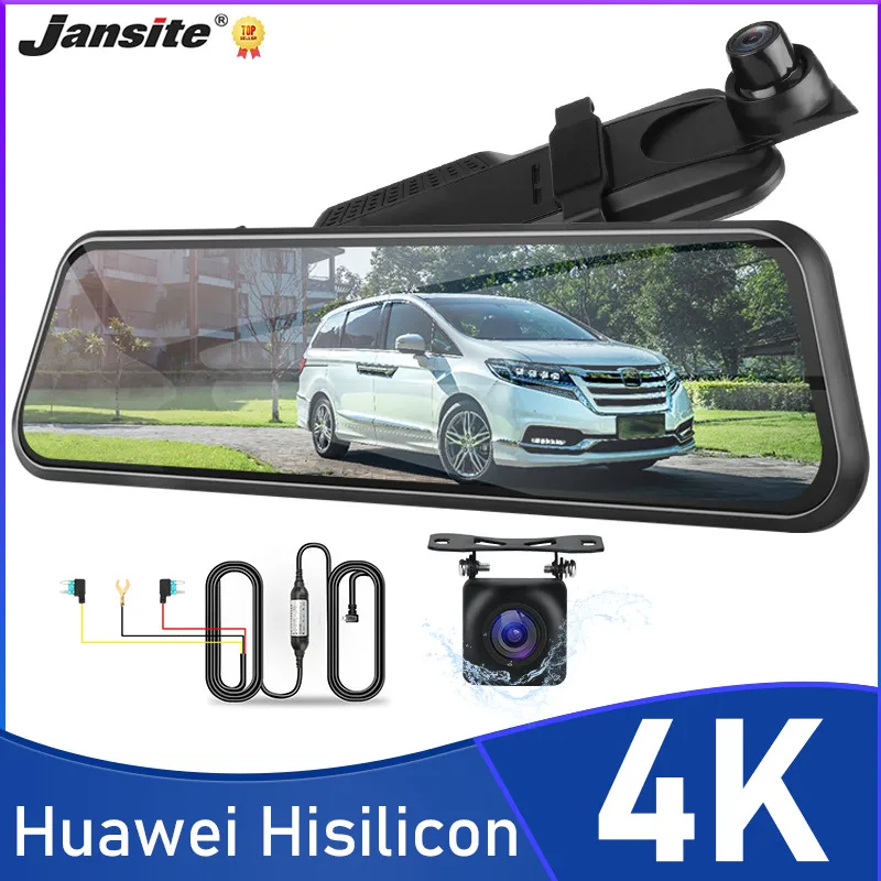 Jansite 10 inch Mirror Car Camera Video Recorder Car DVR 4K Ultra HD