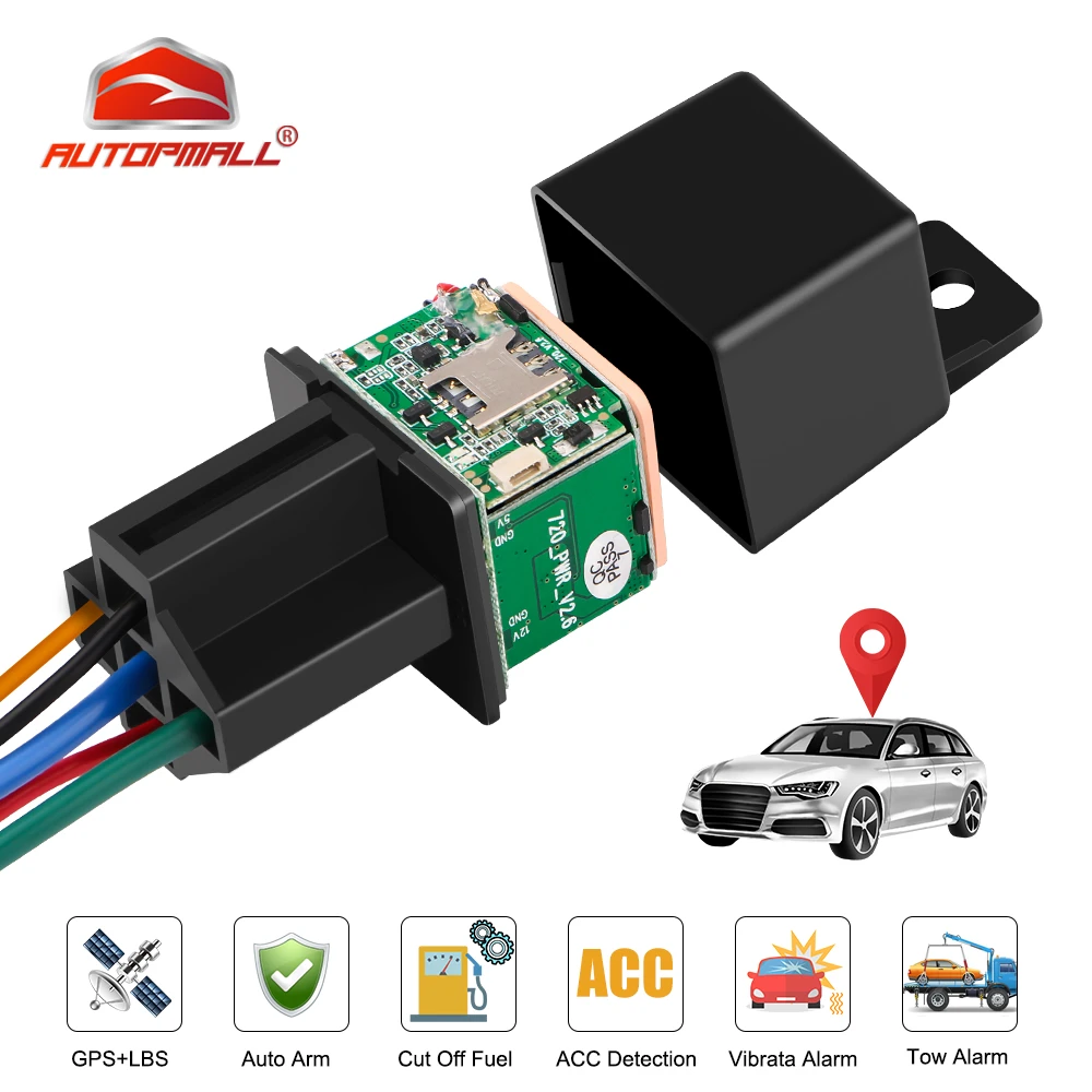 Vehicle Tracker Relay GPS MV730 GPS Tracker Car Realtime Cut Off Fuel ACC Locator Vibration Overspeed Alert 720 upgrade Free App car tracker
