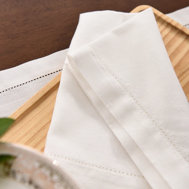 12pcs Table Napkins Wedding Party Dinner Table White Cloth Napkin  Restaurant Home Napkins Cotton Linen Handkerchie 4 Size