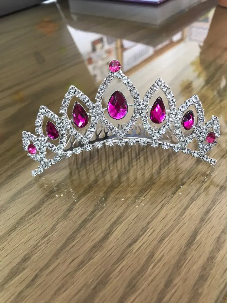 Принцесса Корона для девочек подарок на день рождения корона диадема тиары серебряные хрустальные цветочные свадебные аксессуары для волос