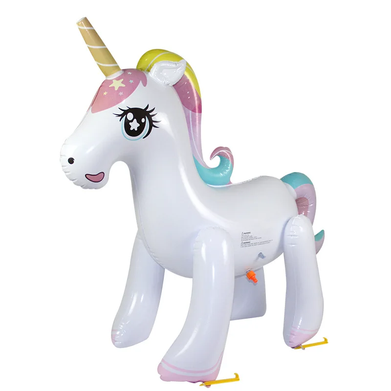 Inflatable Unicorn Swimming Float Pool Float Ride-On Swimming Toy Children Water Spray Toy Holiday Party Toys Piscina