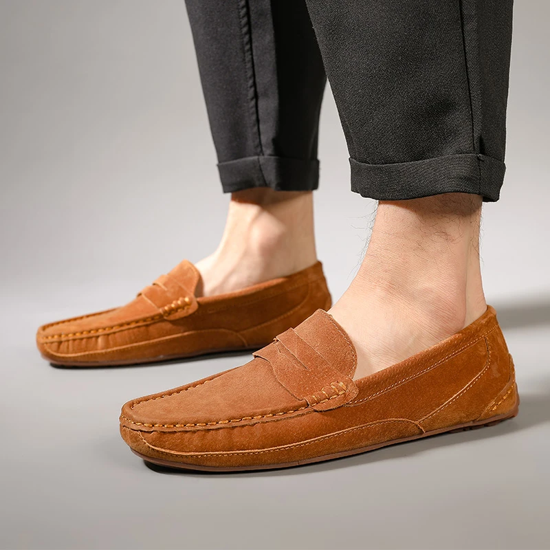 Mocasines De De vaca para Hombre, Zapatos De negocios sin cordones, clásicos, informales, formales, a la moda|Zapatos informales de hombre| - AliExpress