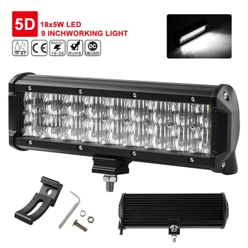 

9inch 90W 5D Lens LED Light Bar Flood Spot Work Lamp SUV ATV 4WD work light Stright Light for Car ATV/UTV/Golf cart lighting