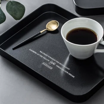 

Black Storage Tray Serving Tray With Teflon Coating Jewelry Tray Decorative Desktop Cosmetic Sundries Organizer Easy To Clean