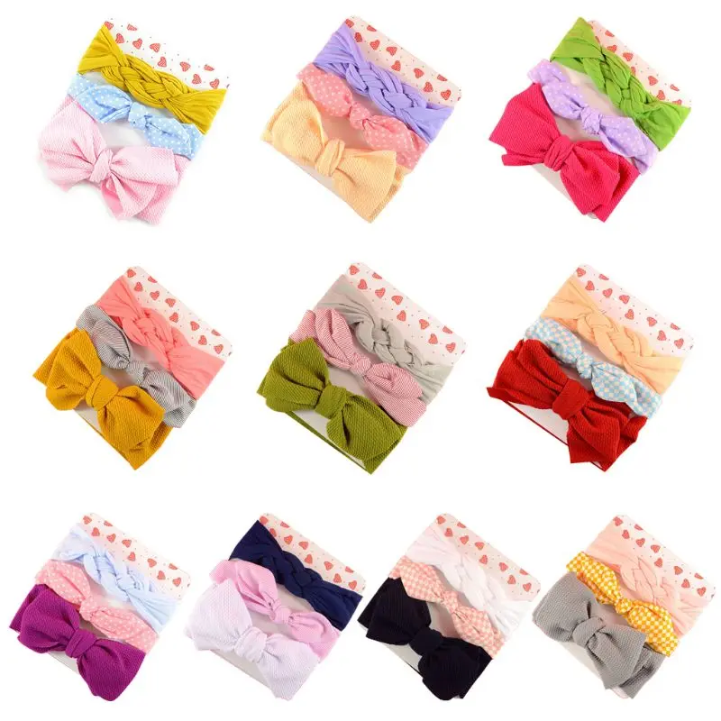 

3 Pcs/set New Baby Kids Headdress Bow Hair Band Cute Infants Knotted Twist Hairband Newborn Headbands Photo Props